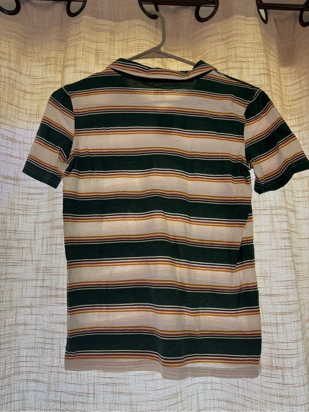 Carter's Green, White & Tan Striped Polo